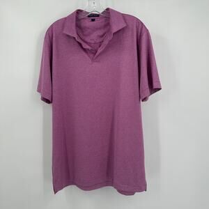 Peter Millar Crown Crafter Men Golf Polo Sz L Purple Abstract‎ Print Performance